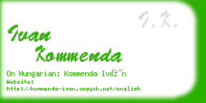 ivan kommenda business card